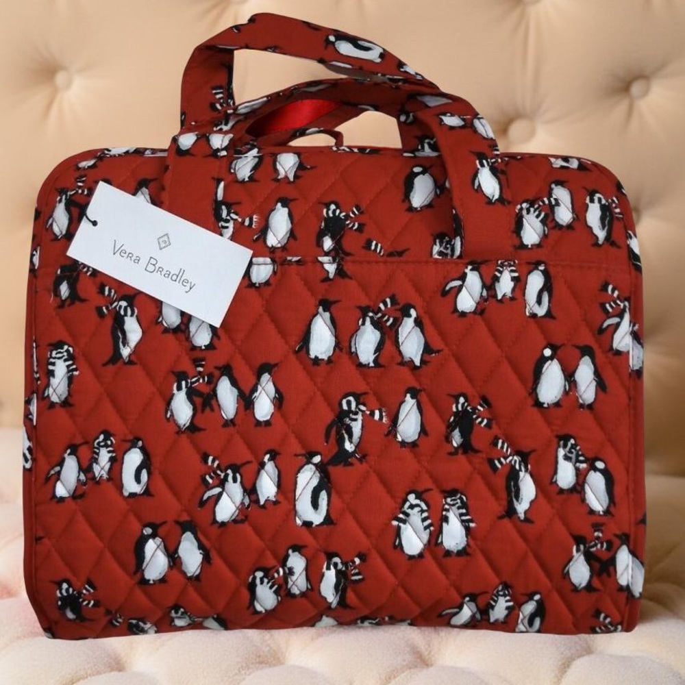 New with tags, red penguin Vera Bradley make up hanging organizer